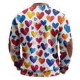 thumbnail image 4 of Men's Casual Hoodie American Heart Print Round Neck Long Sleeve Half Pullover for Valentine's Day Winter Fashion,Multicolor,L, 4 of 4