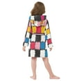 thumbnail image 7 of FORMRS Niños Bathrobe Unisex Hooded Robe Soft Plush Pajamas Sleepwear, Size 10-12T, White Checkered Pattern, 7 of 7