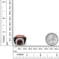 thumbnail image 3 of Gem Stone King Made in Italy 18K Rose Gold Plated Silver 10MM Black Simulated Onyx and White Cubic Zirconia Black Enamel Adjustable Expandable Ring for Women (Size 5), 3 of 4