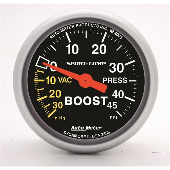 AutoMeter 3308 Sport-Comp Mechanical Boost/Vacuum Gauge