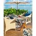 thumbnail image 5 of nqOlkjepod Navy Blue Brown Botanical Outdoor Tablecloth with Umbrella Hole & Zipper, Retro Elegant Palm Leaves Rectangle Table Cover 54x80 Inch, Dining Waterproof Table Cloth Protector for Patio, 5 of 7