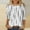 White, variant on Womens Tops 3/4 Sleeve Misses Stylish Printed T-Shirt Mid-Length Blouse Crewneck Casual Summer and Fall Tops