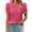 Hot Pink, variant on Dressy Casual Tops for Women Trendy Pleated Puff Short Sleeve Crew Neck Blouses Solid Color T-Shirts (2XL, Gray)