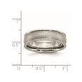thumbnail image 3 of Ladies or Mens Titanium Ridged Edge 6mm Satin Wedding Band Ring, 3 of 4