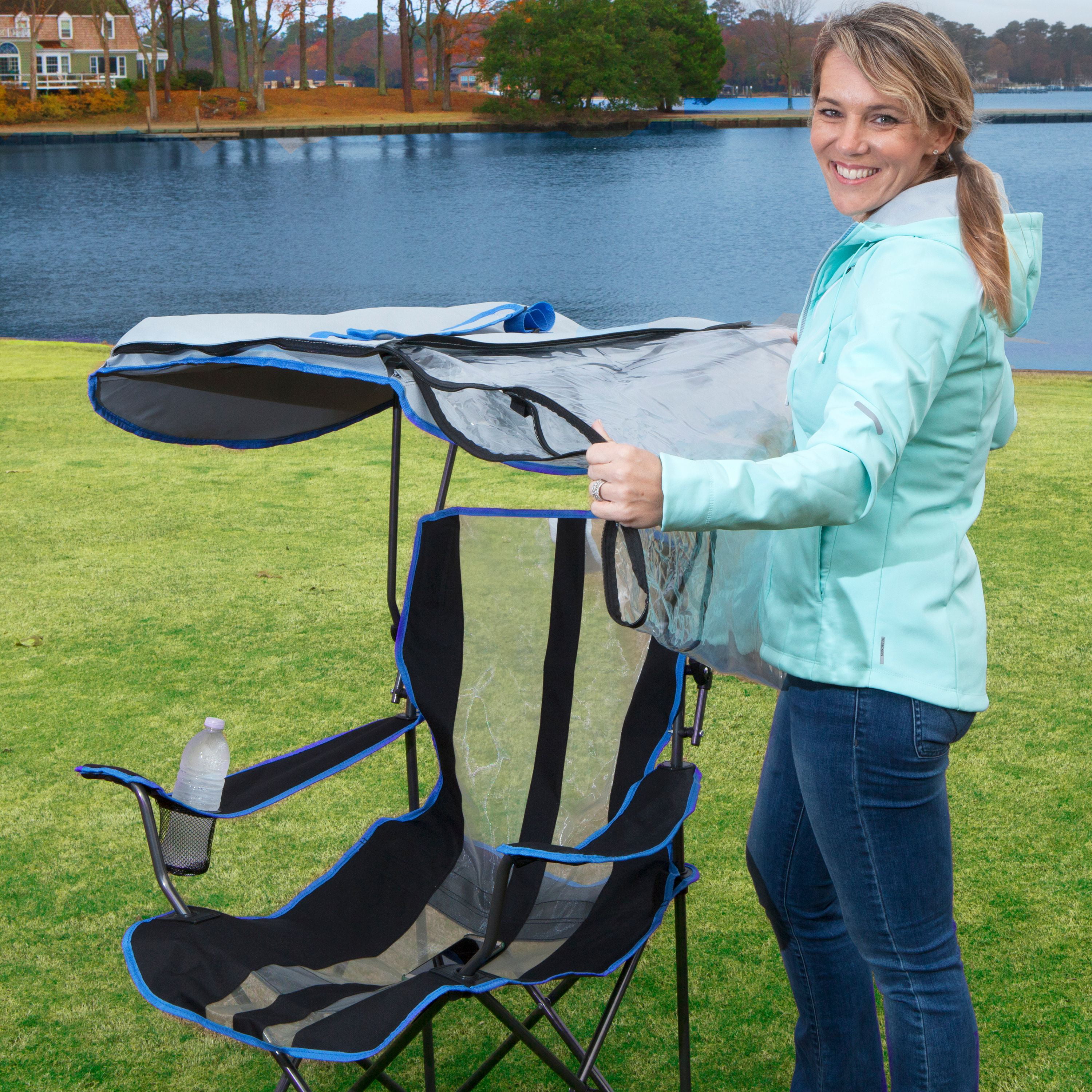 Kelsyus Original Canopy Chair with Weather Shield Grey / Blue 