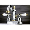 thumbnail image 3 of Kingston Brass KB1604PL Heritage 4 in. Centerset Bathroom Faucet, Polished Chrome/Polished Brass, 3 of 4