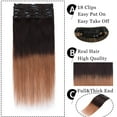 thumbnail image 2 of MY-LADY 8Pcs 18Clips Clip in Hair Extensions Human Hair for Women Double Weft Brazilian Remy Straight Human Hair Clip in Hairpiece 20inch #2T6 Dark Brown to Light Brown, 2 of 8