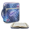 thumbnail image 2 of Xixirimido Jellyfish Hibiscus Floral Print Bible Cover Case for Women Men, Large Bible Bag Bible Study Supplies Accessories Quilted Bible Carrying Cases with Handle Christian Gift, 2 of 7
