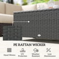 thumbnail image 4 of Outsunny Rattan Outdoor Coffee Table with Tempered Glass Top, Dark Grey, 4 of 10