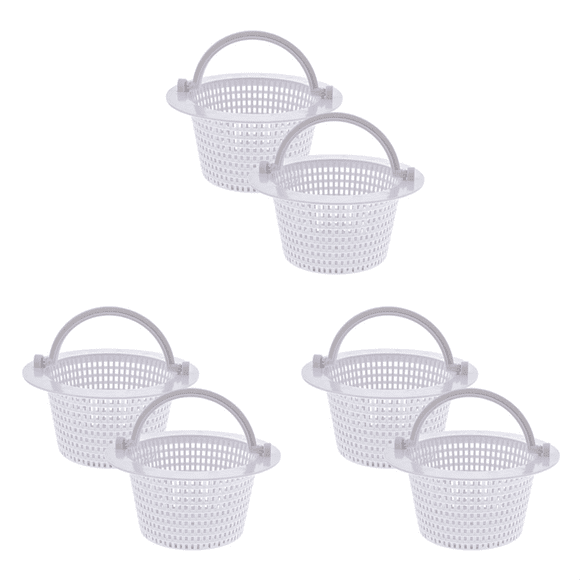 Swimming Pool Skimmer Replacement Basket with Handle, 6 Pack - Above Ground Pool Thru-Wall Skimmer Baskets