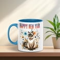 thumbnail image 4 of Happy New Year with Siamese Fireworks Holiday Xmas Winter 2025 11oz Accent Two-tone Mug Cat Lover Kitten Owner Gifts Coffee Tea Cup - 00025, 4 of 5