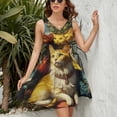 thumbnail image 3 of Fantasy Cat Family Dress Summer Street Style Dresses Female Sleeveless Printed Sundress, 3 of 7