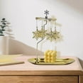 thumbnail image 4 of Rotary Rotating Tea Light Candle Holder Candle Holder Tray Living Room Snowflakes, 4 of 9