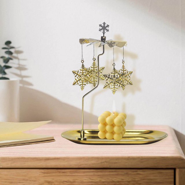 ziyahi Rotary Rotating Tea Light Candle Holder Living Room Snowflakes