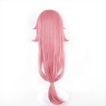 thumbnail image 3 of Cosplay Peluca, peluca rosa con flequillo, pelo sintético resistente al calor, disfraces de fiesta de Halloween, peluca + gorro de peluca, 3 of 5