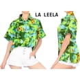 thumbnail image 2 of HAPPY BAY Hawaiian Shirts Womens Tropical Blouse Dress Shirt Short Sleeve Vacation Button up Casual Tops Summer Camp Beach Party Shirts for Women XXL Fern, Aloha Island, 2 of 5