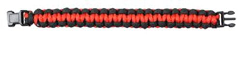 Survival Paracord Bracelet w/ Buckle (8", Red & Black)