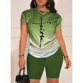 thumbnail image 4 of Conjunto Casual Diario De Dos Piezas, Camisetas De Manga Corta Con Estampado De Letras Faith Y Conjuntos De Pantalones Cortos Sólidos, Ropa De Mujer, 4 of 4
