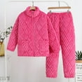 thumbnail image 2 of Lovskoo Women's Fuzzy Fleece Pajamas Set Fluffy Loungewear Winter Loose Plush Sleepwear Soft Cozy Lounge Sets Full Zip Pjs Hot Pink, 2 of 4