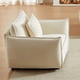thumbnail image 3 of MH Minimalist 44" Chenille Sofa Armchair | Modern Beige Upholstered Living Room &amp; Bedroom Furniture | Solid Wood Frame, Foam Filled | Easy Assembly, 3 of 6