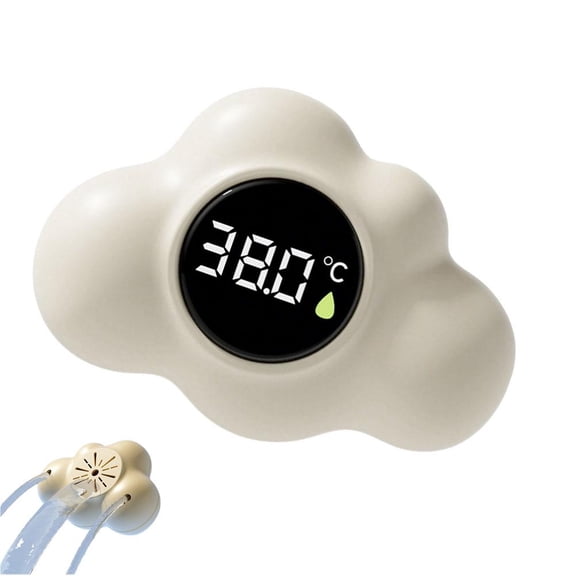 KRONDO Digital Baby Bath Thermometer with 3-Color LED Alert – Accurate Water Temperature Sensor, Rounded Safe Design for Infants