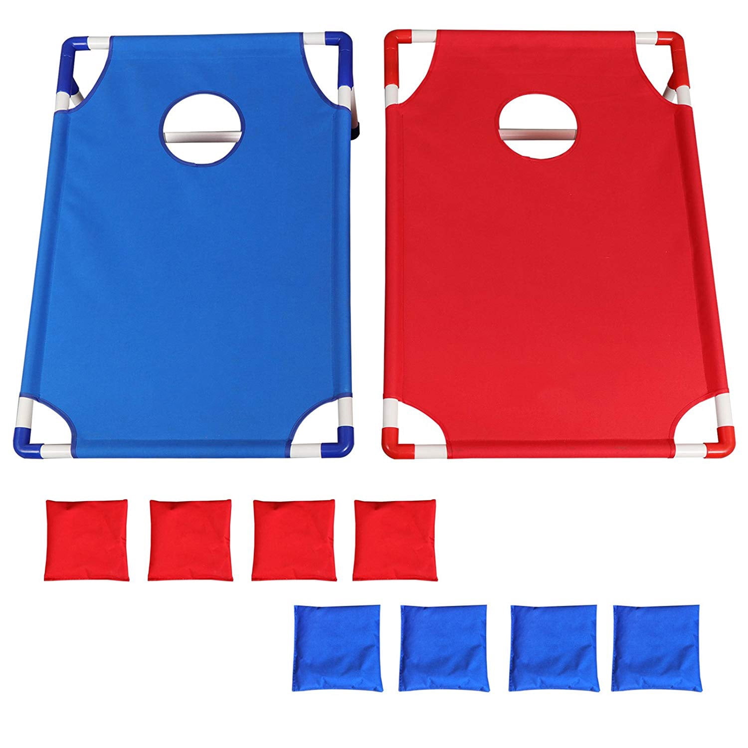 Cornhole Games Set - Foldable Boards with 8 Toss Bags, 22.8x20 Inch Portable Indoor Outdoor Game, Backyard, Garden, Yard Toy for Kids and Adults