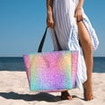 thumbnail image 3 of Wukai Colorful Glitters Print Zipper Bag,large Beach Tote Bag,Waterproof Sandproof Bag,Grocery and Picnic Tote Travel Bag, 3 of 5