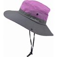 thumbnail image 2 of Sombrero de sol tipo safari para mujer, de malla, ala ancha, con protección UV, para exteriores, plegable, para playa, verano y pesca., 2 of 4
