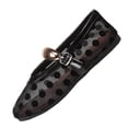 thumbnail image 2 of ZunFeo Womens Mesh Mary Jane Flats Polka Dot Square Toe Breathable Adjustable Strap Casual Shoes Black Sizes 5.5-9.5,Size 8, 2 of 9