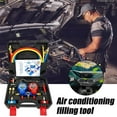thumbnail image 2 of AC R1234YF Gauge Set, Automotive 4 Way R1234yf Refrigerant Recharge Kit, Auto R1234yf R134a Refrigerant Conditioner Recharge Kit, HVAC Gauges with Hoses, 2 of 8