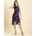 thumbnail image 2 of Moomaya Womens Printed Vacation Dress, Knee Length Side Slit Midi Dress, 2 of 8