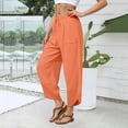 thumbnail image 4 of Diufon Womens Wide Leg Pants Casual Baggy Elastic Waisted Pants Solid Color Athletic Trousers with Pockets, 4 of 9