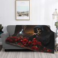 thumbnail image 2 of Naloa Elegant Rose Skull Flannel Blankets - Thick and Warm Blanket for Winter, Soft Fuzzy Plush King Blanket for All Seasons50"x40", 2 of 6