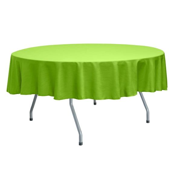Ultimate Textile Reversible Shantung Satin - Majestic 72-Inch Round Tablecloth Lime Green