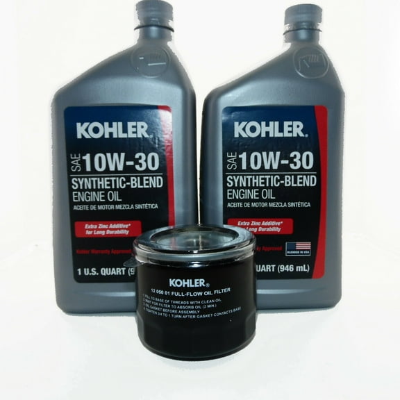OEM Kohler Oil Change Kit (2) SAE 10W30 Engine Oil & 1205001-S Oil Filter