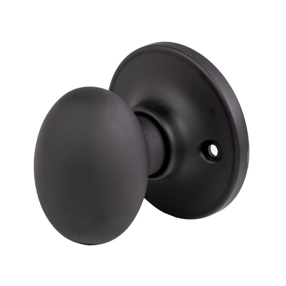 Matte Black Egg Dummy Door Knob, Universal Fit, Left and Right Hand Compatible
