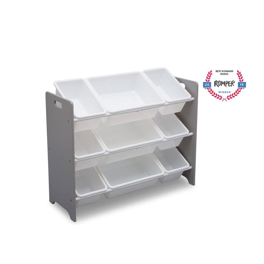Delta Children MySize 9 Bin Plastic Toy Organizer, Grey