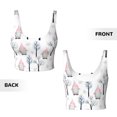 thumbnail image 5 of Fotbe Pink oldman Winter Forest Pattern Womens' Sports Bra Longline Wirefree Padded with Medium Support Sports Moisture-Wicking Workou Vest,Tank Top-XX-Large, 5 of 7