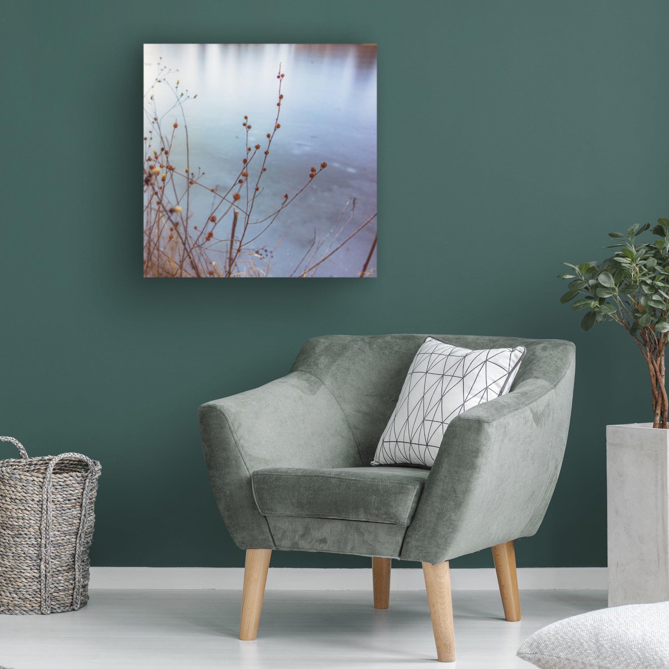 Canvas Wall Art - Life BeautifuLEE 'The Goldden Glass Lake 3' Wall Art for Living Room, Bedroom, or Office Décor by Trademark Fine Art - 18 x 18 Inches