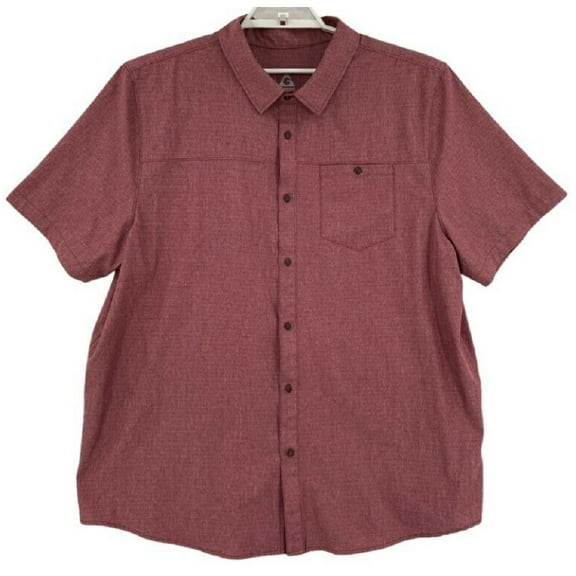 Gerry Men's Short Sleeve Quick Dry Tech Woven Shirt Garnet Heather (Medium)