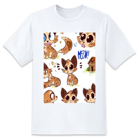 Basic Oversize Tees For WomenCat Loose Boyfriend Shirts Casual Blouse round neck