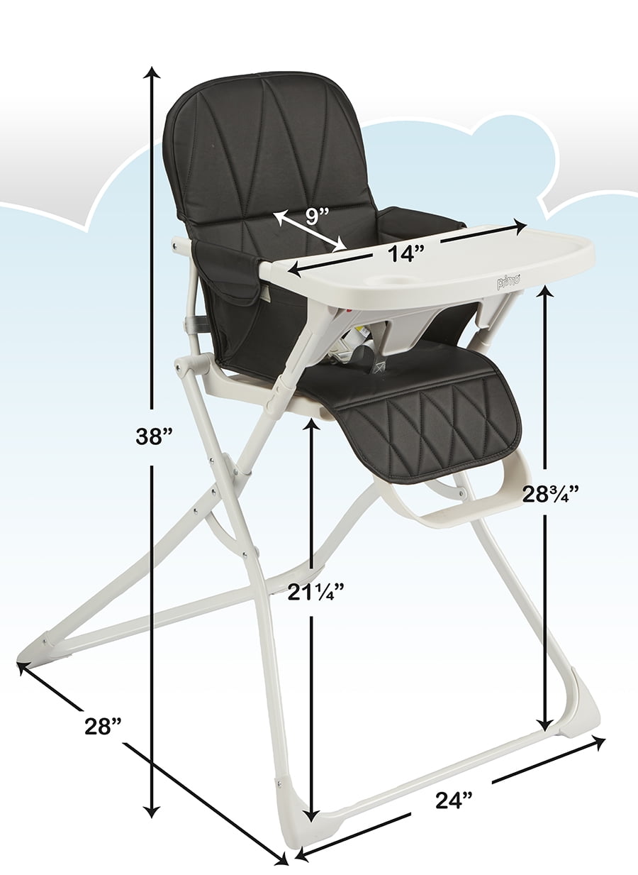 Primo PopUp Travel Folding High Chair - Black