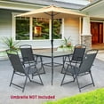 thumbnail image 2 of Crestlive Products 5 Pcs Metal & Glass Patio Dining Set with Umbrella Hole in Gray, 2 of 6