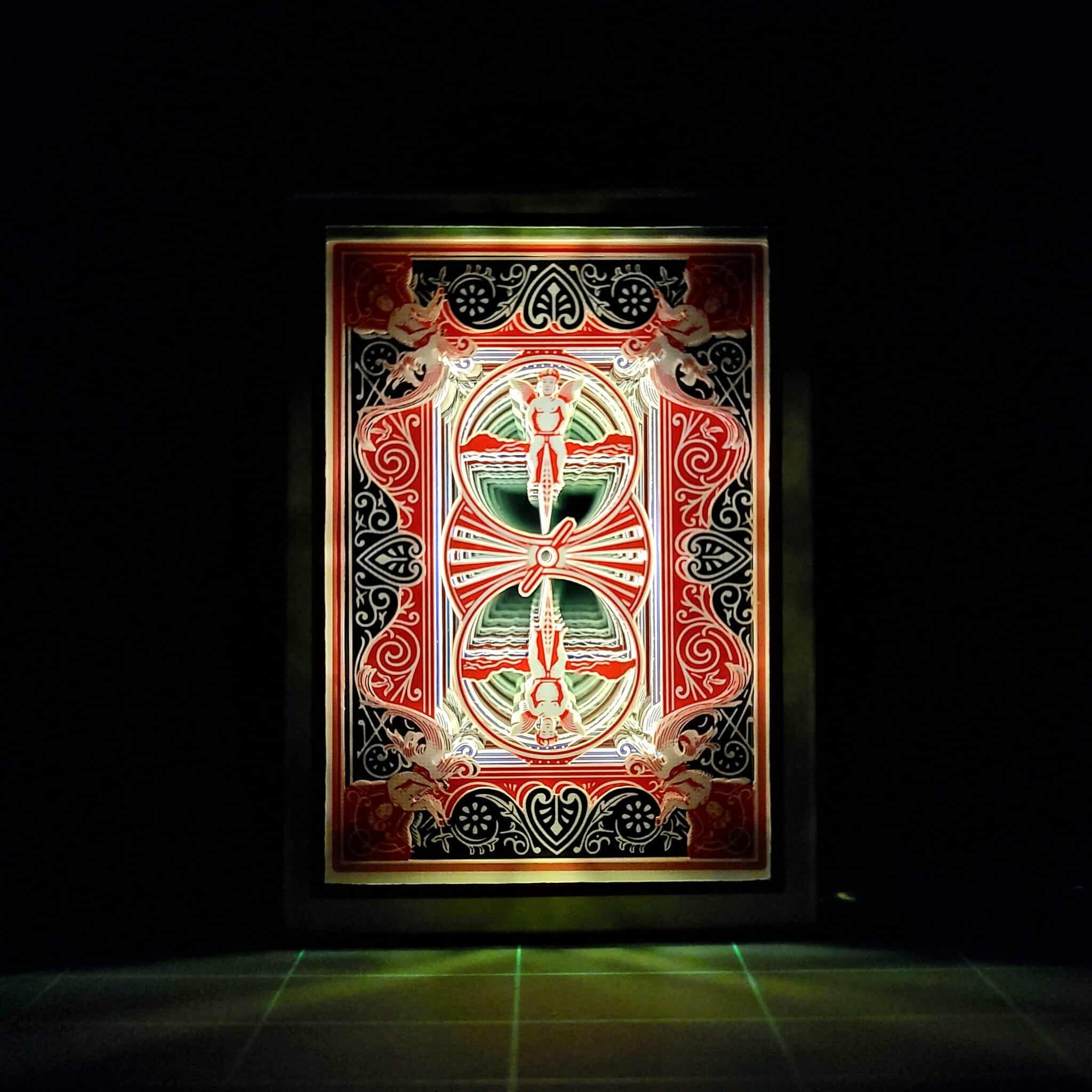 "04/19/43" Rider Back Infinity Cut Playing Cards with LEDs by 3Decks Designs