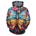 thumbnail image 3 of Watercolor Butterfly Hoodies Oversized Hoodie Women Long Sleeve Casual Sweatshirts, 3 of 5