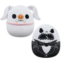 Squishmallows Plush Bundle – 8-Inch Angry Jack Skellington and 8-Inch Zero the Ghost Dog – Disney The Nightmare Before Christmas