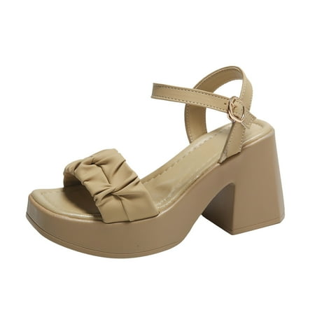 

Womens Sandals Summer Fashion Platform Slingback Buckle Beach Outing Sandals Women