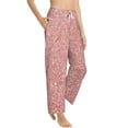 thumbnail image 2 of Uemuo Rose Gold Pink Glitter Pattern Women's Wide Leg Palazzo Lounge Pants with Pockets Light Weight Loose Comfy Casual Pajama Pants-Medium, 2 of 9