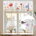thumbnail image 7 of Pastoral Flowers Valances for Windows, 54 x 18in, Colorful Floral Leaves Plants Watercolor Rod Pocket Kitchen Valance Curtain Light Filtering Window Treatments for Living Room Bedroom, 1 Panel, 7 of 7