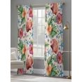 thumbnail image 3 of Summer Tropical Sheer Curtains 96 Inch Long 2 Panels, Flowers Shells Starfish Linen Background Light Filtering Rod Pocket Curtains, Sheer Voile Drapes for Living Room Bedroom, 52"x96", 3 of 8